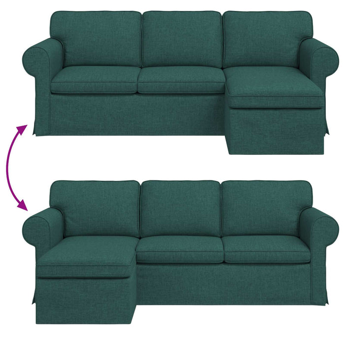 Canapea Verde închis 215 x 138 x 80 cm țesătură WALTI