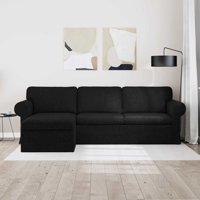 Canapea Negru 245 x 138 x 80 cm țesătură WALTI
