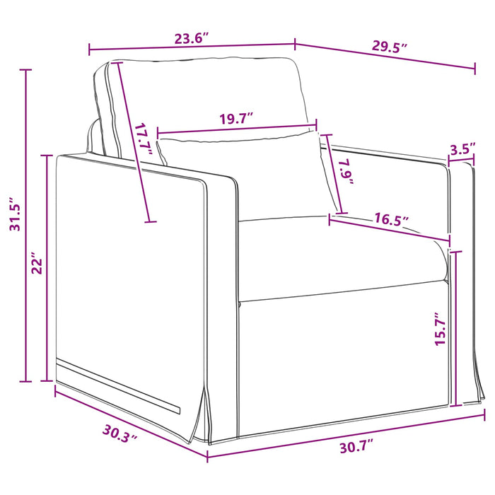 Canapea Gri închis 78 x 78 x 80 cm Metal - WALTI WALTI