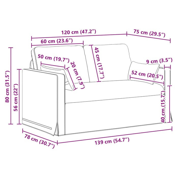 Canapea Gri închis 138 x 78 x 80 cm Metal - WALTI WALTI