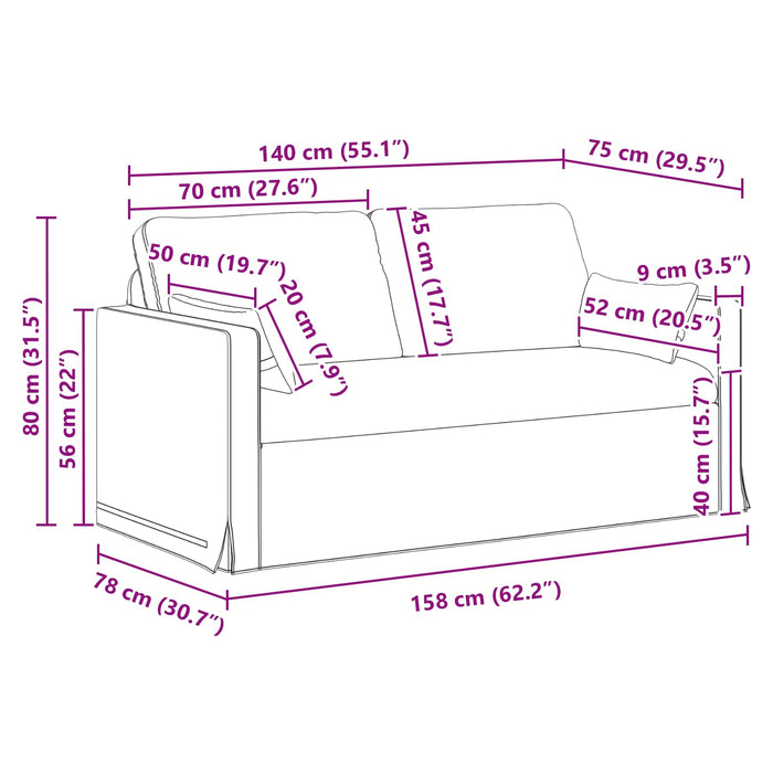 Canapea Crem 159 x 78 x 80 cm Metal - WALTI WALTI