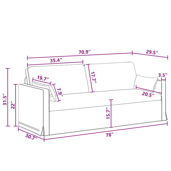 Canapea Gri închis 198 x 78 x 80 cm Metal - WALTI WALTI