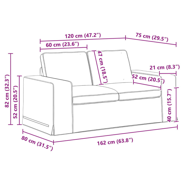 Canapea Crem 162 x 80 x 82 cm Metal - WALTI WALTI