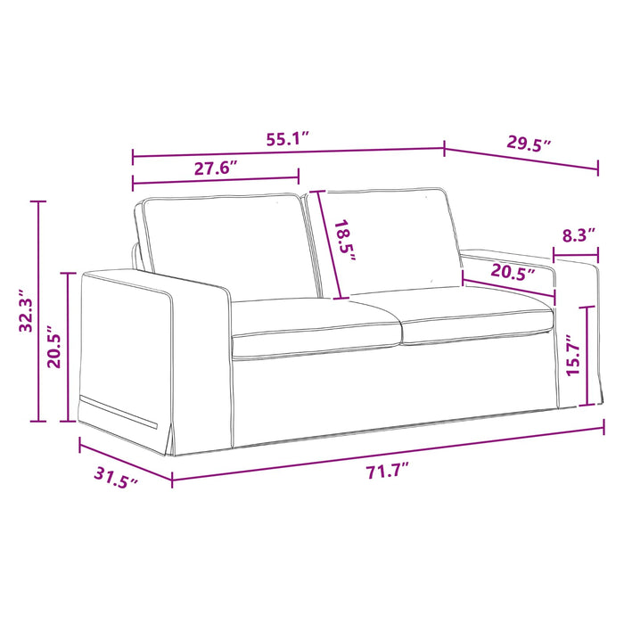 Canapea Gri închis 182 x 80 x 82 cm Metal - WALTI WALTI