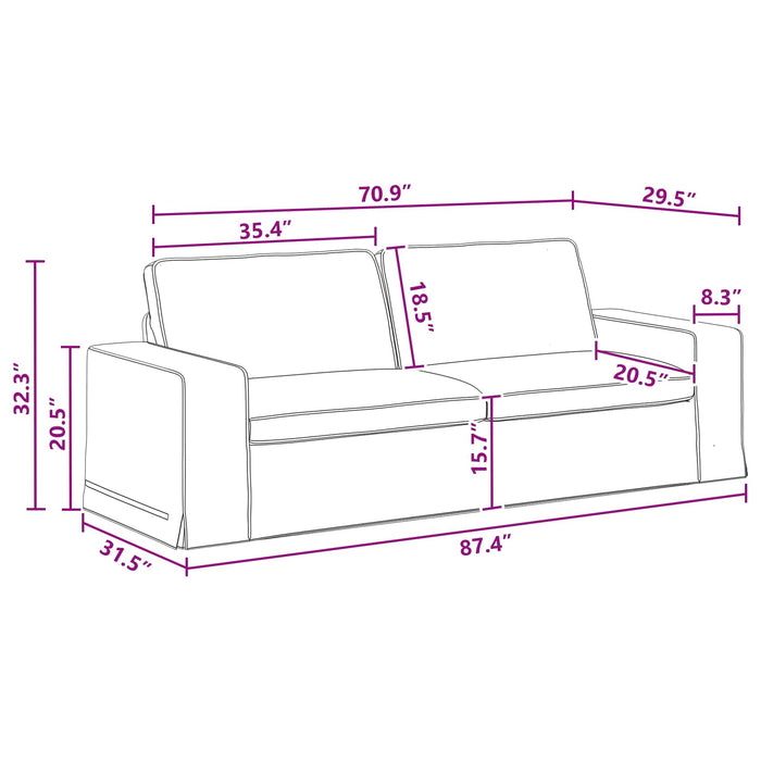 Canapea Gri închis 222 x 80 x 82 cm Metal - WALTI WALTI