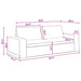 Canapea Gri închis 222 x 80 x 82 cm Metal - WALTI WALTI