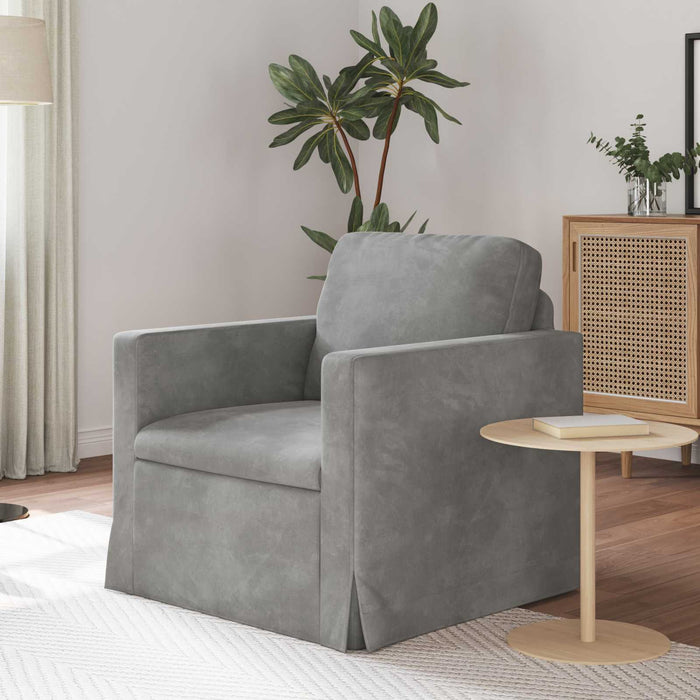 Canapea Gri deschis 78 x 78 x 80 cm Catifea - WALTI WALTI