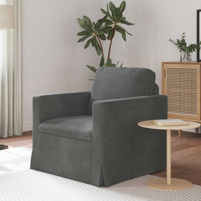 Canapea Gri închis 78 x 78 x 80 cm Catifea - WALTI WALTI