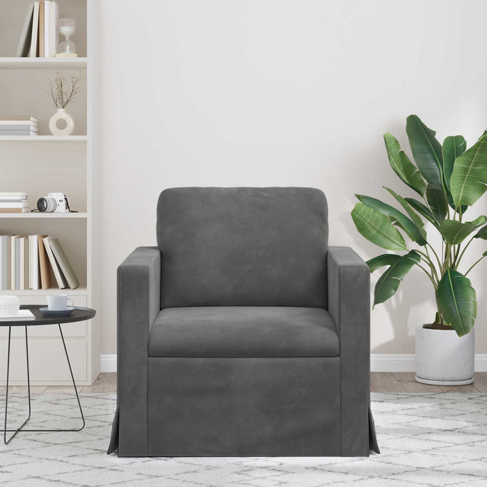 Canapea Gri închis 78 x 78 x 80 cm Catifea - WALTI WALTI