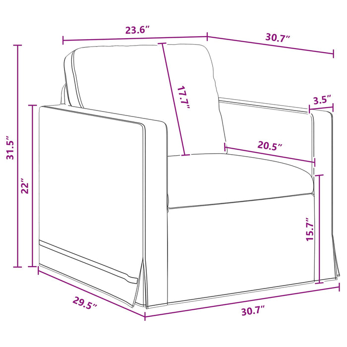 Canapea Gri închis 78 x 78 x 80 cm Catifea - WALTI WALTI