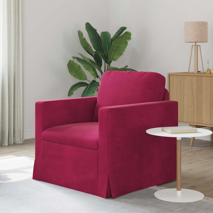 Canapea Roșu Vin 78 x 78 x 80 cm Catifea - WALTI WALTI