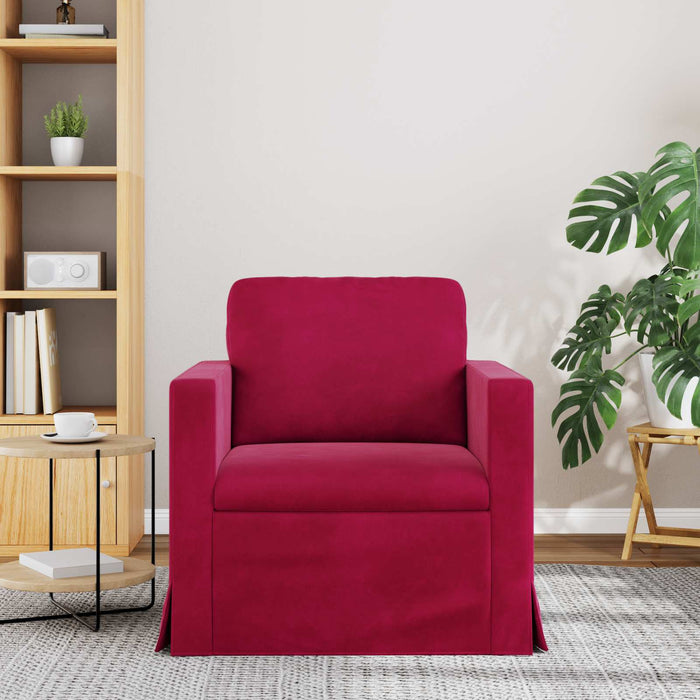 Canapea Roșu Vin 78 x 78 x 80 cm Catifea - WALTI WALTI