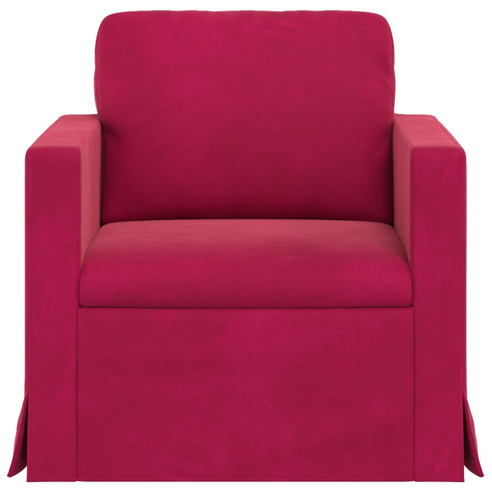 Canapea Roșu Vin 78 x 78 x 80 cm Catifea - WALTI WALTI