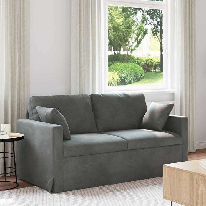 Canapea Gri închis 158 x 78 x 80 cm Catifea - WALTI WALTI