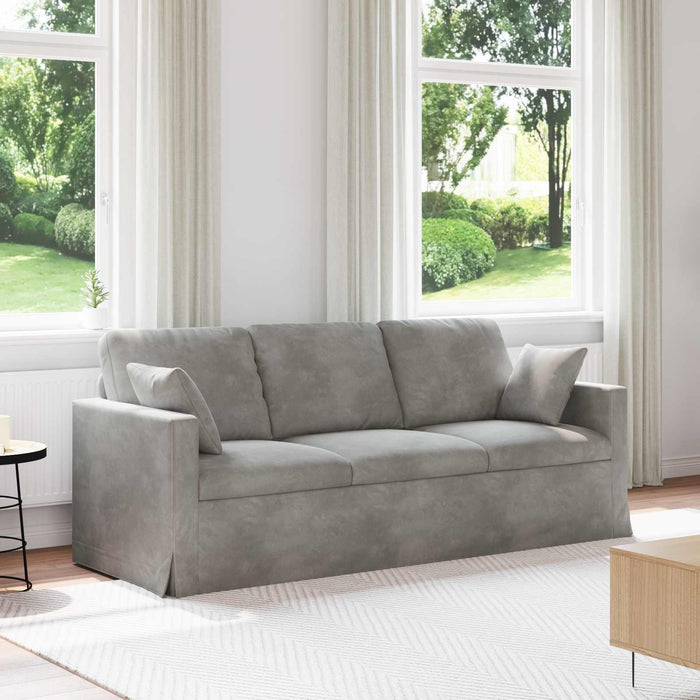 Canapea Gri deschis 198 x 78 x 80 cm Catifea - WALTI WALTI