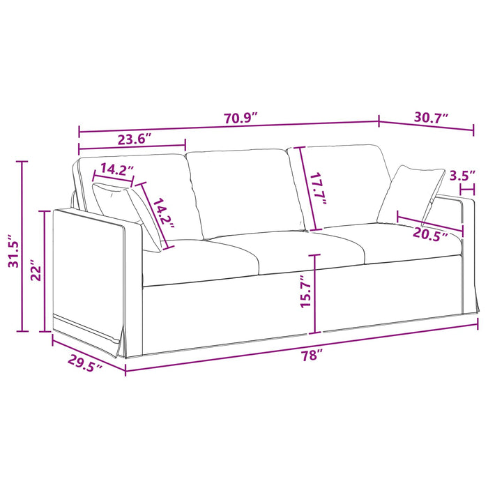 Canapea Gri închis 198 x 78 x 80 cm Catifea - WALTI WALTI