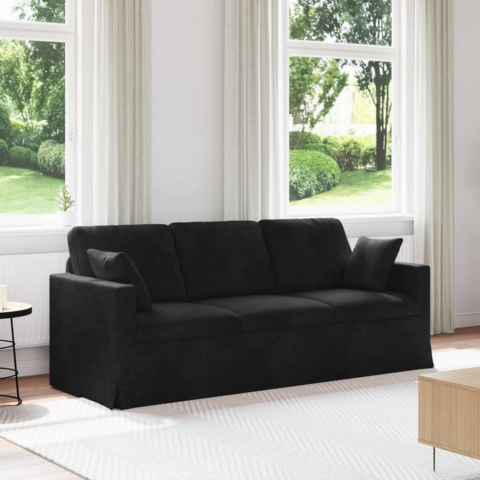 Canapea Negru 198 x 78 x 80 cm Catifea - WALTI WALTI