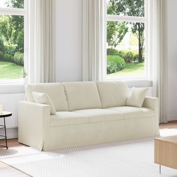 Canapea Crem 198 x 78 x 80 cm Catifea - WALTI WALTI