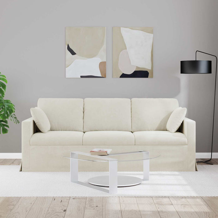 Canapea Crem 198 x 78 x 80 cm Catifea - WALTI WALTI