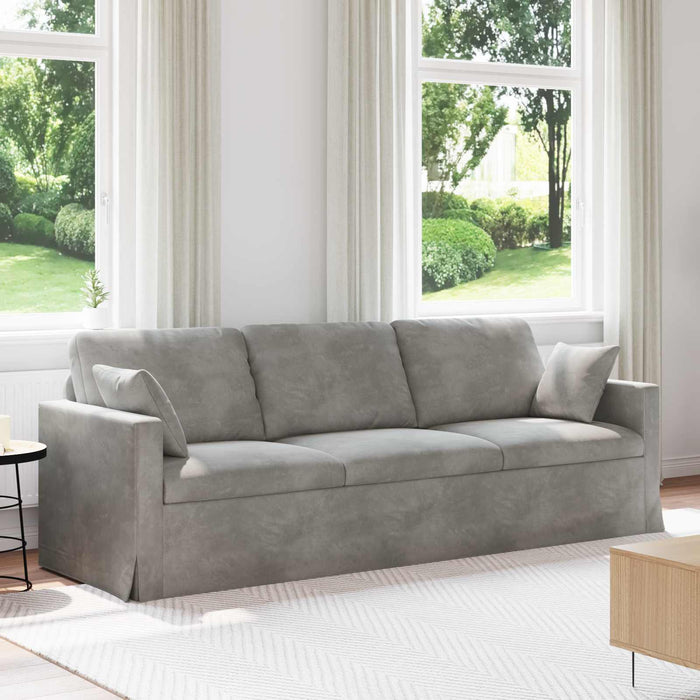 Canapea Gri deschis 228 x 78 x 80 cm Catifea - WALTI WALTI