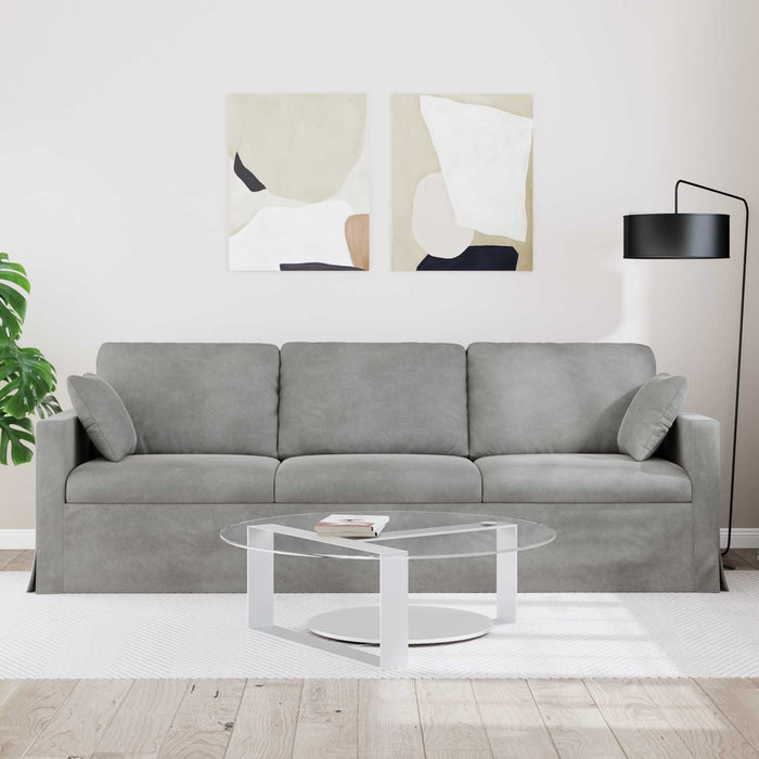 Canapea Gri deschis 228 x 78 x 80 cm Catifea - WALTI WALTI
