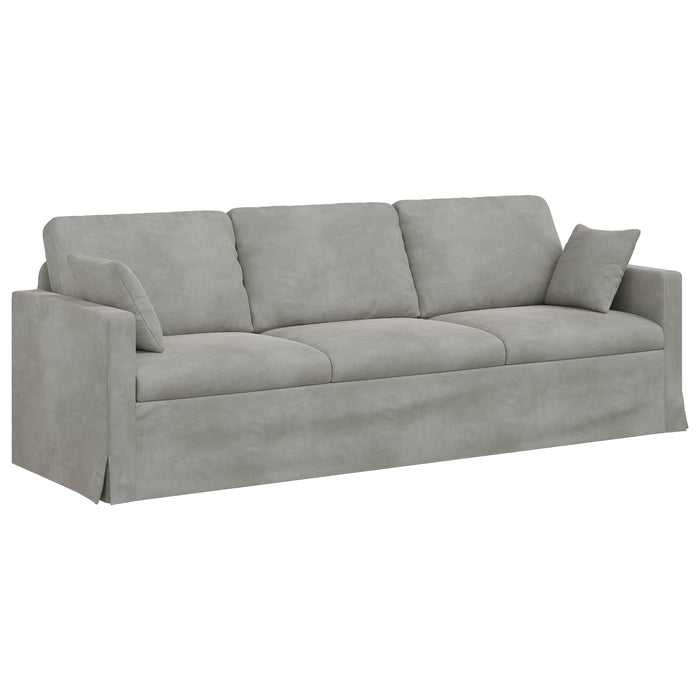 Canapea Gri deschis 228 x 78 x 80 cm Catifea - WALTI WALTI