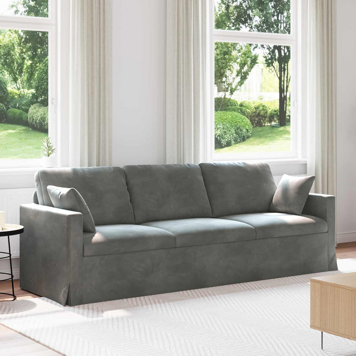 Canapea Gri închis 228 x 78 x 80 cm Catifea - WALTI WALTI