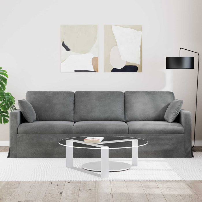 Canapea Gri închis 228 x 78 x 80 cm Catifea - WALTI WALTI