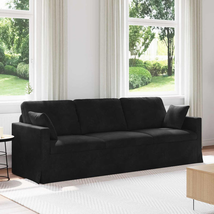 Canapea Negru 228 x 78 x 80 cm Catifea - WALTI WALTI