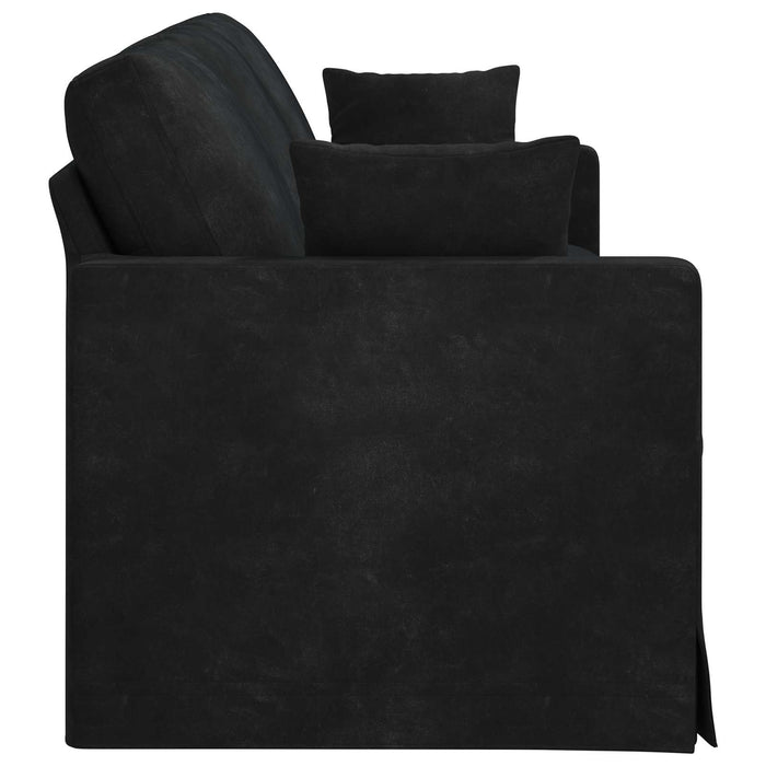 Canapea Negru 228 x 78 x 80 cm Catifea - WALTI WALTI