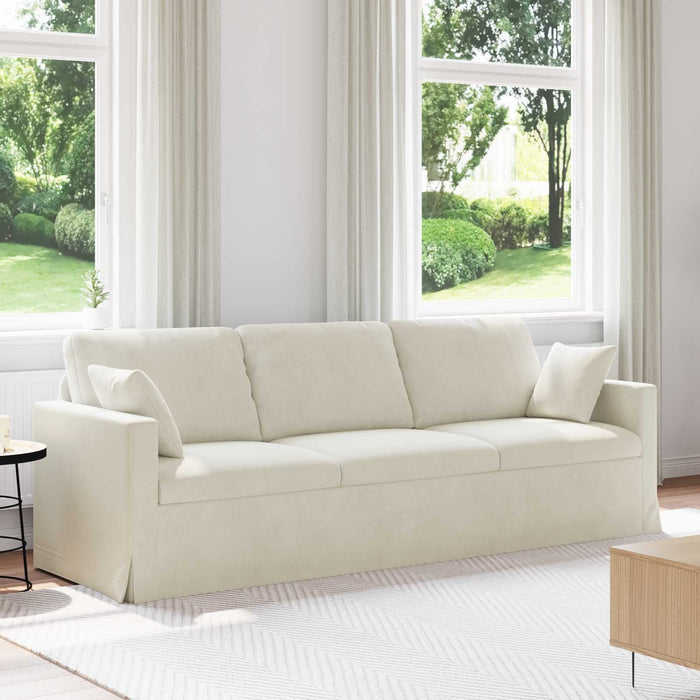 Canapea Crem 228 x 78 x 80 cm Catifea - WALTI WALTI