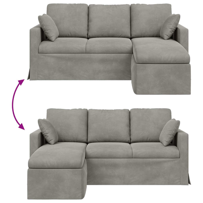 Canapea Gri deschis 178 x 134 x 80 cm Catifea WALTI