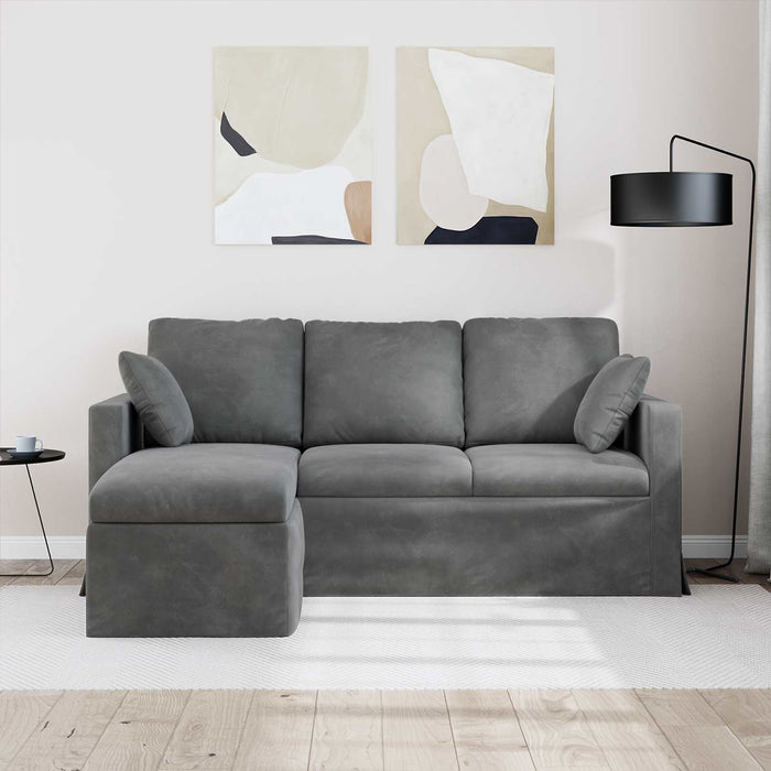 Canapea Gri închis 178 x 134 x 80 cm Catifea WALTI