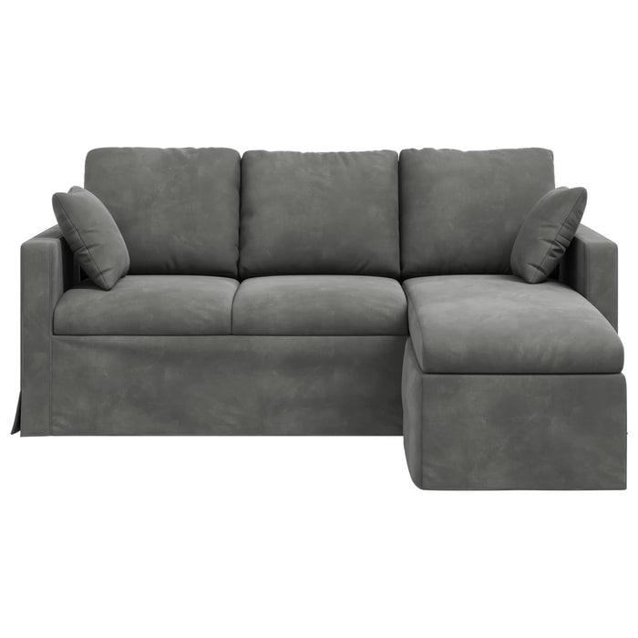 Canapea Gri închis 178 x 134 x 80 cm Catifea WALTI