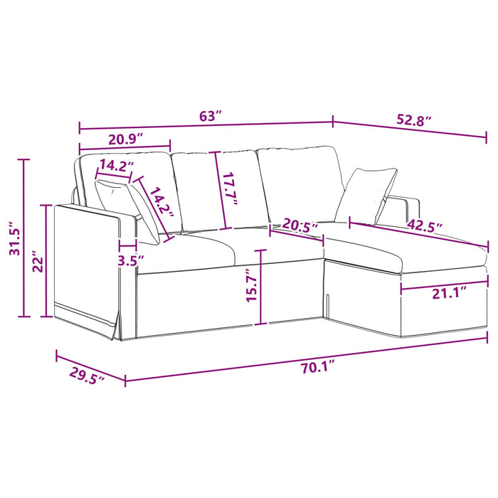 Canapea Gri închis 178 x 134 x 80 cm Catifea WALTI