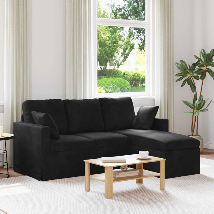 Canapea Negru 178 x 134 x 80 cm Catifea WALTI