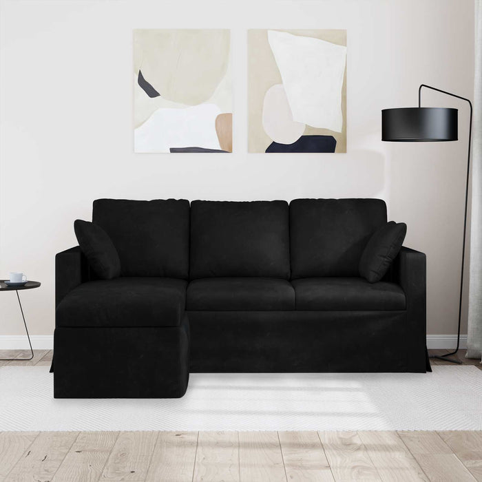 Canapea Negru 178 x 134 x 80 cm Catifea WALTI