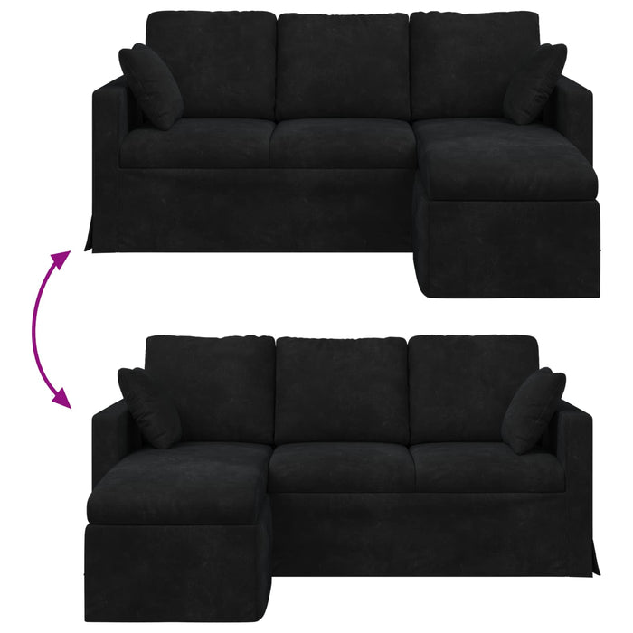 Canapea Negru 178 x 134 x 80 cm Catifea WALTI