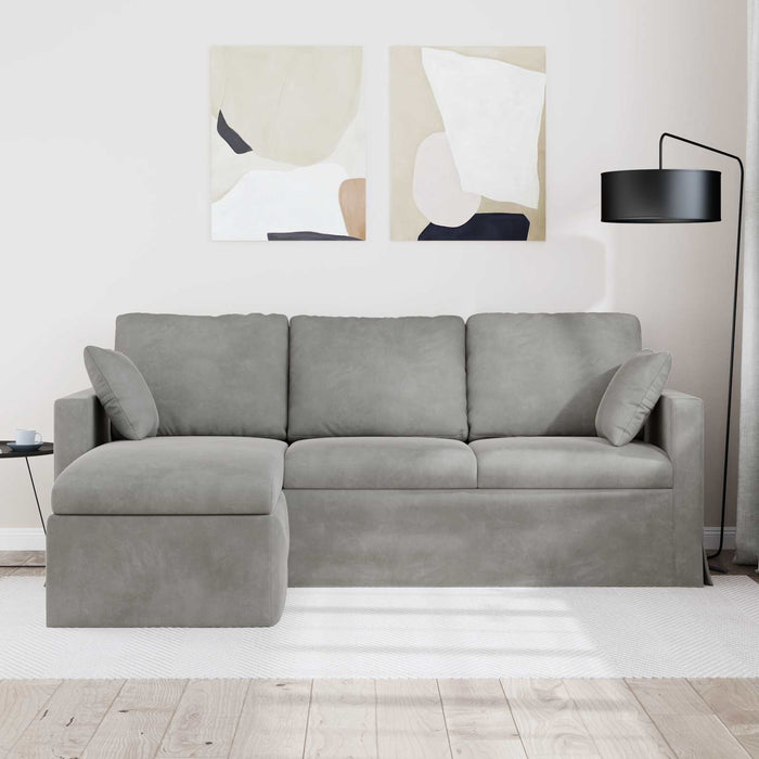 Canapea Gri deschis 198 x 134 x 80 cm Catifea WALTI