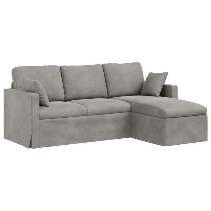 Canapea Gri deschis 198 x 134 x 80 cm Catifea WALTI