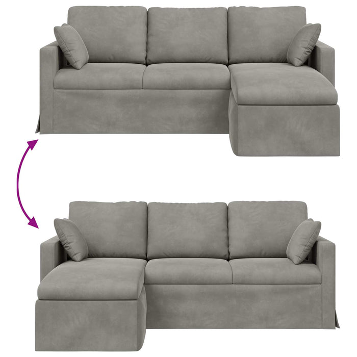 Canapea Gri deschis 198 x 134 x 80 cm Catifea WALTI