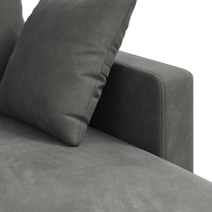 Canapea Gri închis 198 x 134 x 80 cm Catifea WALTI