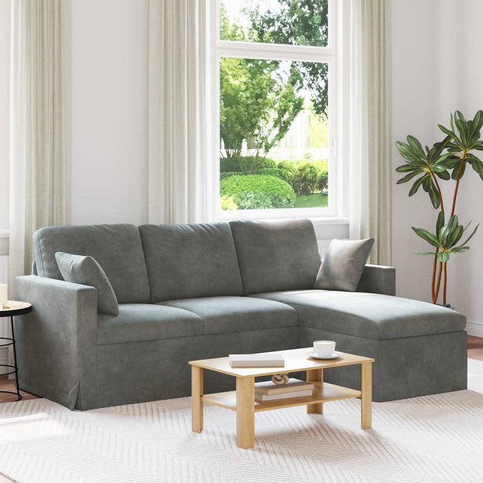Canapea Gri închis 198 x 134 x 80 cm Catifea WALTI