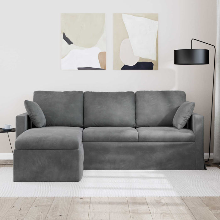 Canapea Gri închis 198 x 134 x 80 cm Catifea WALTI