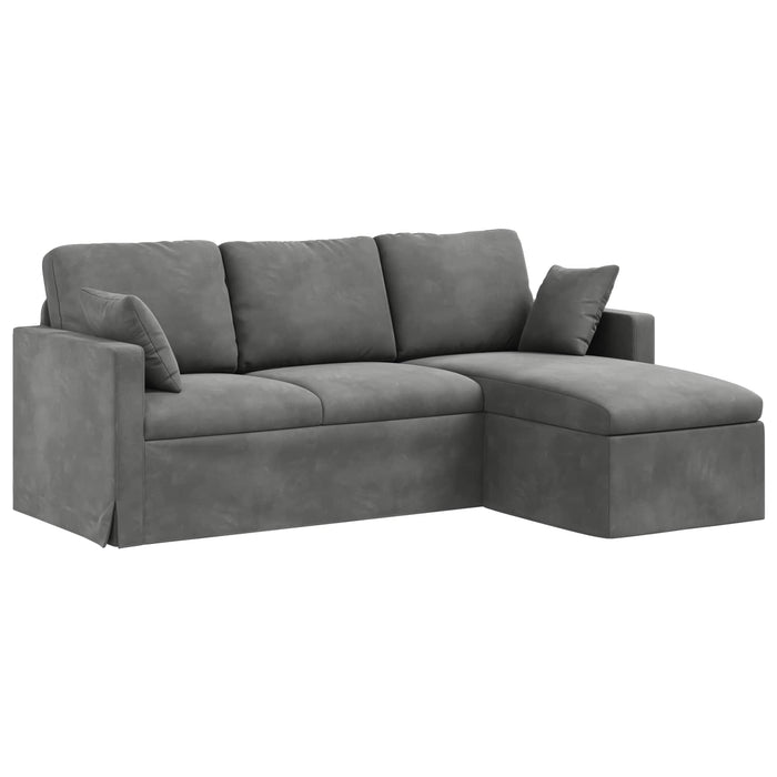 Canapea Gri închis 198 x 134 x 80 cm Catifea WALTI