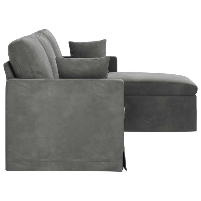 Canapea Gri închis 198 x 134 x 80 cm Catifea WALTI