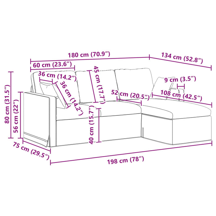 Canapea Gri închis 198 x 134 x 80 cm Catifea WALTI