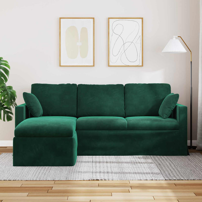 Canapea Verde închis 198 x 134 x 80 cm Catifea WALTI