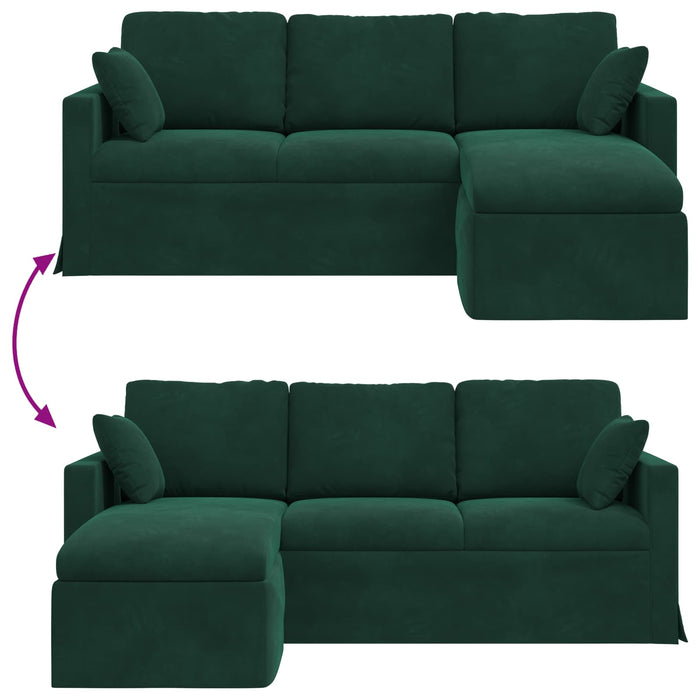 Canapea Verde închis 198 x 134 x 80 cm Catifea WALTI