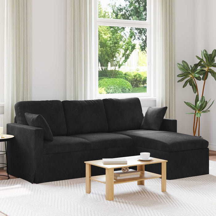 Canapea Negru 198 x 134 x 80 cm Catifea WALTI